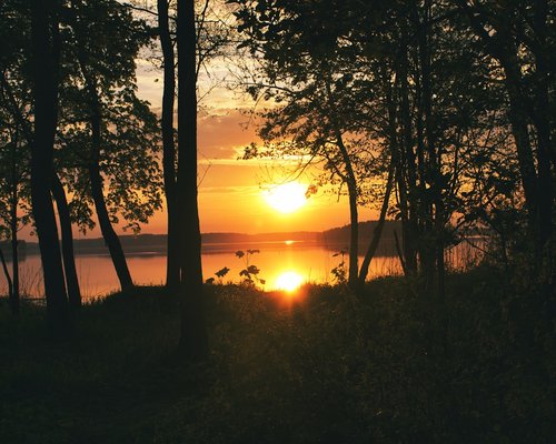 calm nature landscape with sunrise for inner peace